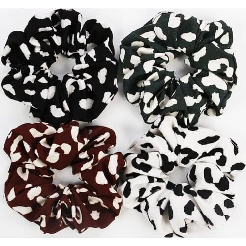 New Fashion Women Big Size Dot Elastic Hair Bands Casual Girls Hair Circle Colorful Floral Beauty Hair Accessories