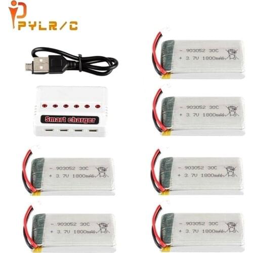 Upgrade 3.7v 1800mAh Lipo Battery and Charger for SYMA KY601S X5 X5S X5C X5SC X5SH X5SW M18 H5P H11D H11C RC Quadcopter Parts