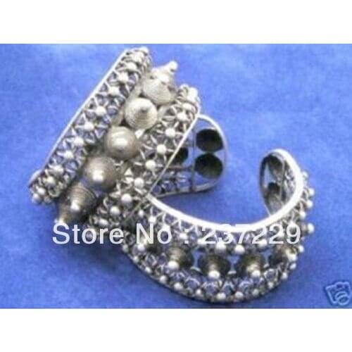 Wholesale price SHIPPING ^^^^New Double Twisted Steel Wire Tip Tibet Silver Adjustable Bangles Cuff Bracelets
