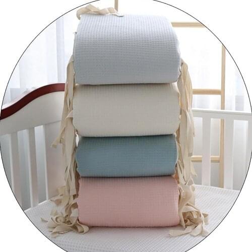 Crib Liner One-Piece Cotton Removable Washable Newborn Fence Bumpers In The Crib Safety Guardrail Baby Crash Fence