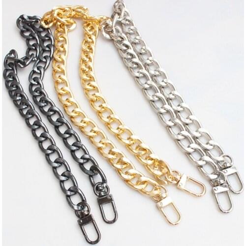 Durable Thick Flat Aluminum Chain All-match Style Buckle Chain Elegant Solid Color Decorative Bag Chain Metal Bag Accessories