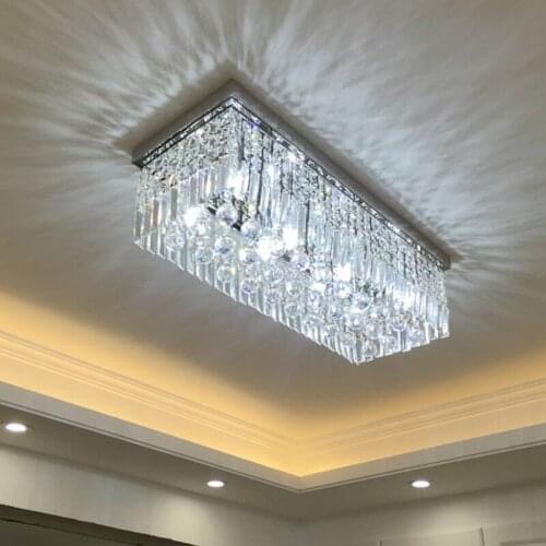 Rectangular crystal pendant lamp LED dining pendant lights dining room ceiling lamp creative dining room lighting SJ81