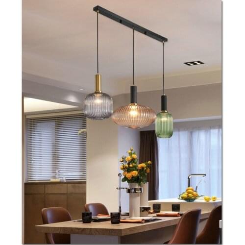 Nordic restaurant chandelier bar bed simple modern Japanese personality bedroom glass designer lamps