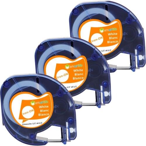 Compatible for Dymo LetraTag Fabric Label Tape LT 18771 Iron On Tape Cassette 12mm*2 m for Dymo LetraTag LT-100H LT-100T XR QX50