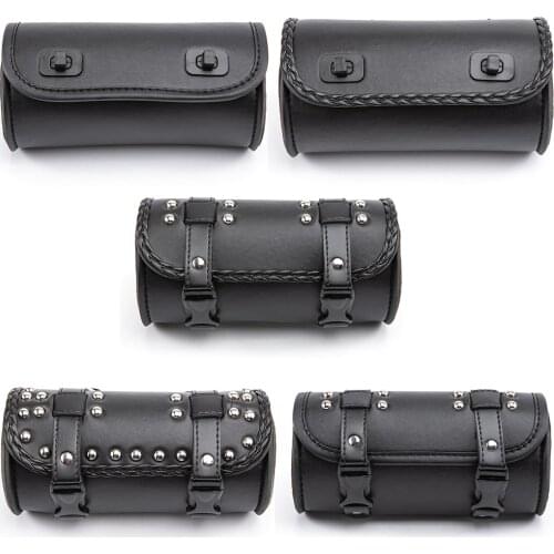 Universal Motorcycle Tool Bag Front Fork Handlebar Saddlebag Roll Barrel Racing Tail Barrel Storage For Harley Chopper Bobber