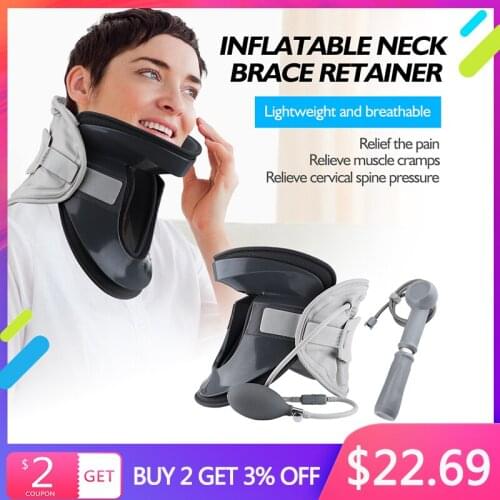 Cervical Vertebra Traction Device Cervical Brace Stretch Protector Orthosis Inflatable Cervical Spine Fixation Posture Corrector
