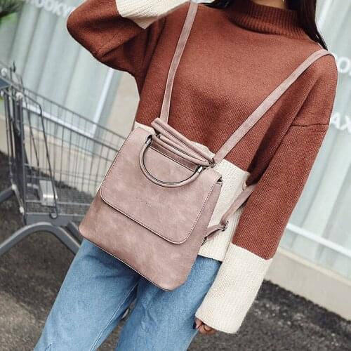High Quality Fashion Women Backpack Pu Leather Travel Bagpack Large School Shoulder Bags for Teenager Girls 2020