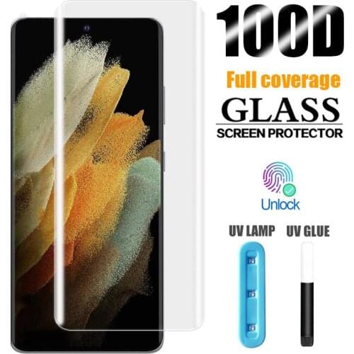 Full cover UV Tempered Glass For Samsung Galaxy Note 20 Ultra 10 9 8 S10 S S8 S9 Plus S21 S20 Ultra S10e Note20 Screen Protector