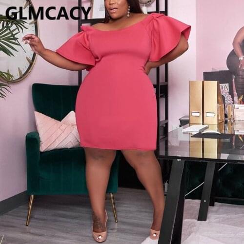 Women Slash Neck Butterfly Sleeve Ruffles Bodycon Mini Dress