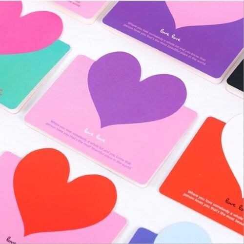 1pcs/pack hot sale Creative Love Heart Shape Greeting Card Wedding Birthday Party Banquet Invitations Card