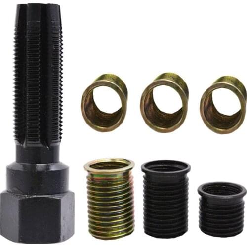 16 Pcs M14x1.25 Spark Plug Rethread Thread Repair Tools Kit Wire Sleeve w/ Case