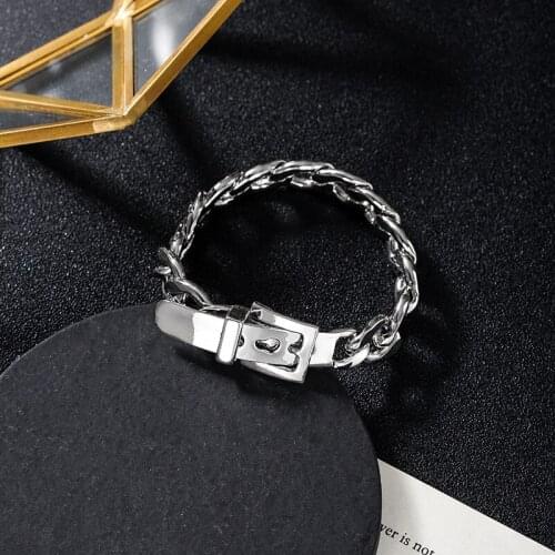 2021 New European and American Fashion Chic Man and Women Bracelet Unique Design Fashion Belt Buckle Metal Chain Wholesale Bulk
