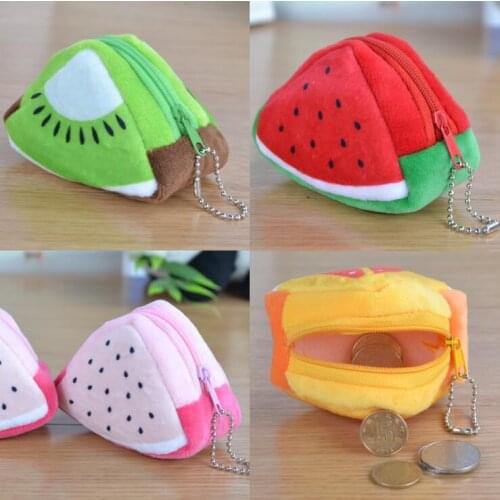 40 pcs/lot Fashion Fruit Modeling Zipper Zero Wallet Key Bags Small Purse Money Card Coin Small Bag