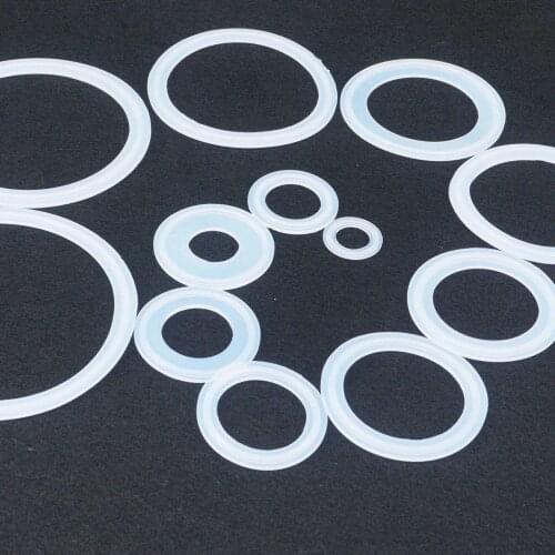 5pcs Sizes Silicon Rubber Sealing Gasket Ring Washer For Sanitary Tri Clamp Ferrule Gasket I/D 12.5mm To 154mm