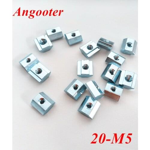 50pcs M5 T Sliding Nut Block t square nuts M5 for 2020 Series Aluminum Profile Accessories Groove 6mm