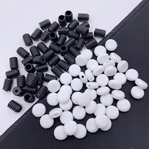 50Pcs/bag Soft Rubber Hearts Screw Thread Flat Round Mask Adjustment Buckle Mask Ear Strap Elastic Adjustment Non-slip Button