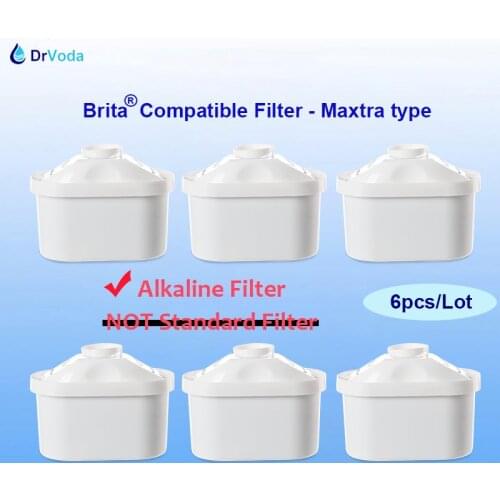 6 Pieces Antioxidant Hydrogen Alkaline Replacement Filter Water Cartridges Compatible with Brita Maxtra Water Filter Pitcher