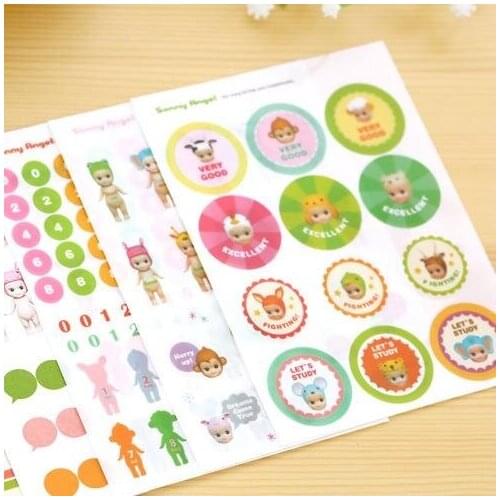 6pcs/lot Sweet Little Angel Doll series Stationery sticker kids' toy DIY multifunctional sticker office school supplies