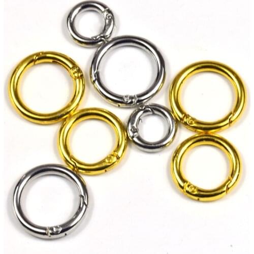 Handmade DIY Ornament Accessories Alloy Ring Buckle Climbing Button Carabiner Broken Ring Spring Keychain Wholesale crafts