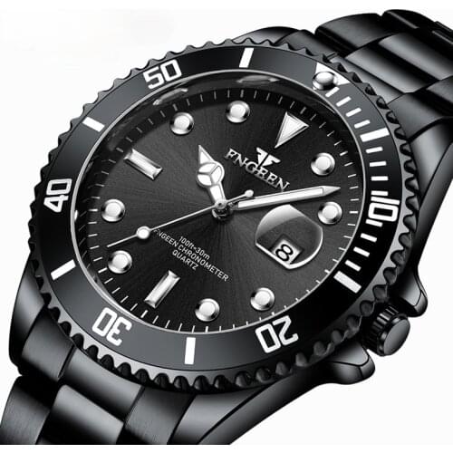 Mens Top Quality Mens Watches Top Brand Luxury Business Quartz Digital Alloy Back Light Auto Date 3Bar Water Resistant Watch