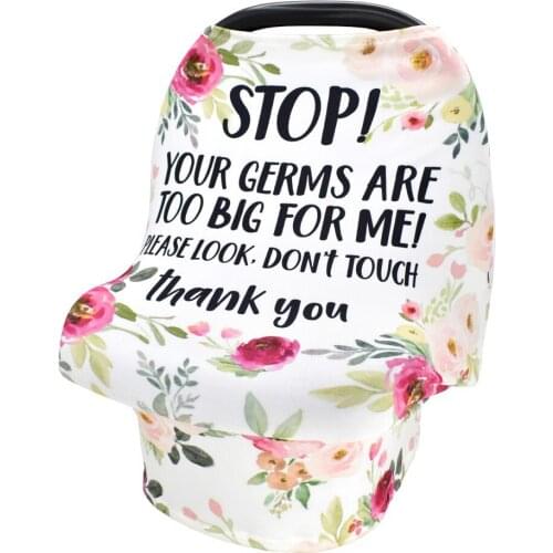 FOCUSNORM Nursing Cover Breastfeeding Scarf Letter Green Leaf Flower Print Stroller Cover Cloth Baby Safety Car Seat Cover