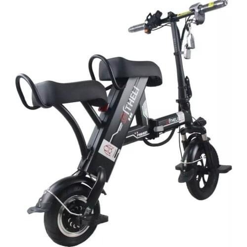 Two Wheels Electric Bicycle With Two Seats 12 Inch 500W 48V Electric Bicycles White/Black Folding Electric Bicycle Women