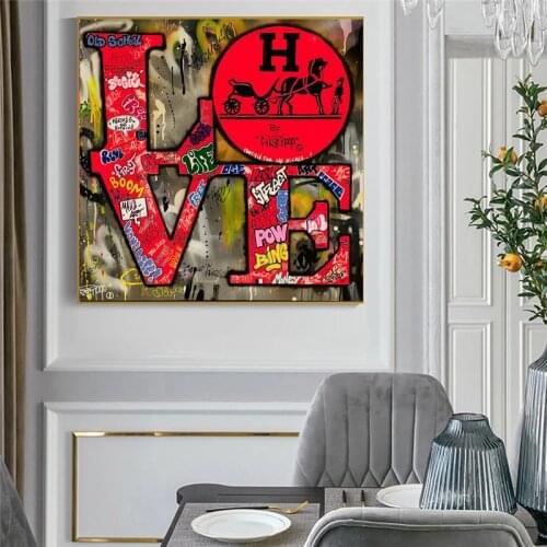 Graffiti Love Art Word Canvas Modern Color Poster and Print Art Picture Room Living Room Decoration Home Decor Cuadros