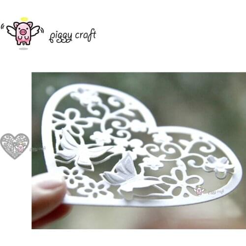 Piggy Craft metal cutting dies cut die mold Flower butterfly heart frame Scrapbook paper craft knife mould blade punch stencils