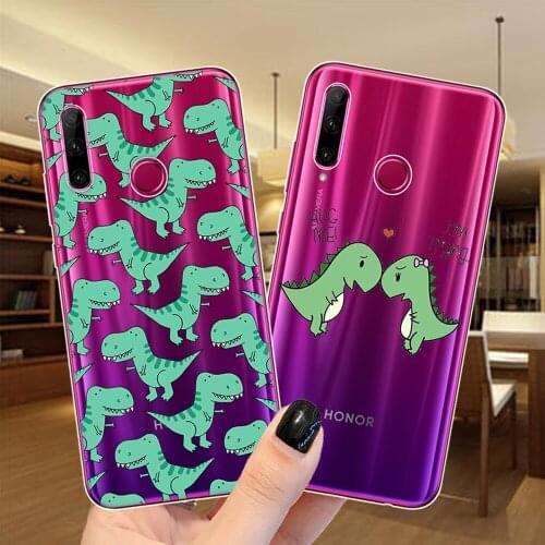 Cute Dinosaur Baby Phone Case For Huawei Honor 10 30 20 Lite Pro 10i 20i 30i 8C 8X 9X Y5 Y9 Cartoon Dragon Soft Silicone Cover