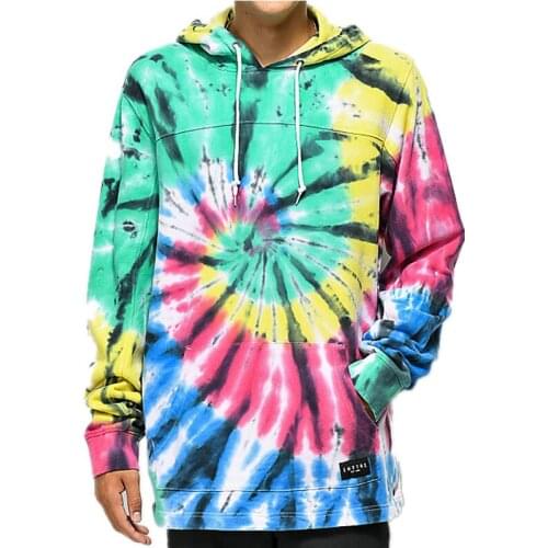 Mens Bohemia Swirl Tie Dye Pullover Hoodie Size S