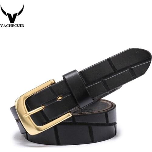 2018 real cow genuine leather men belt luxury buckle belts for men strap male pin buckle masculino cinturones hombre LJ012