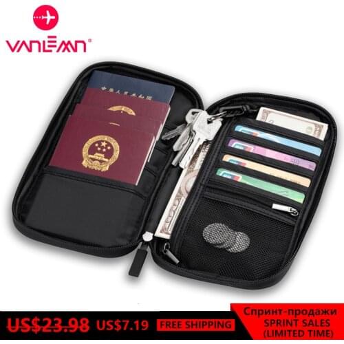 Men Waterproof Passport Wallet Card Holder With Coin Pocket Mens Clutch Passport Bag Cover ID Credit Card Holder RFID Fashion