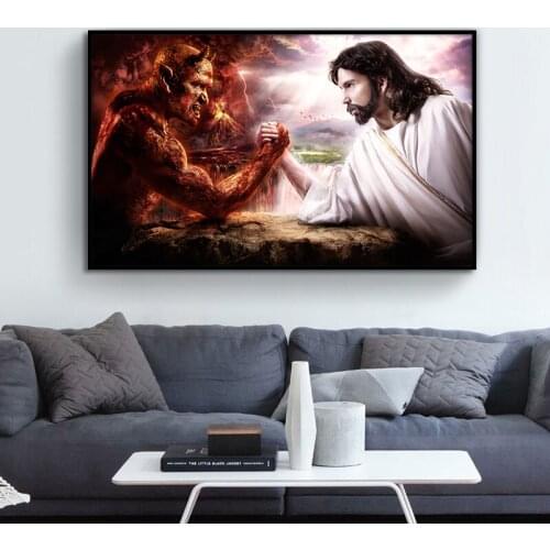 Wall Art Painting God And Demon Posters And Prints On Canvas Wall Art Picture For Living Room Home Cuadros Decoration No Frame