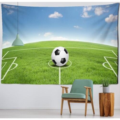 Football Tapestry Wall Hanging Blue Sky White Clouds Bohemian Natural Scenery Sleeping Mat Living Room Family Decoration