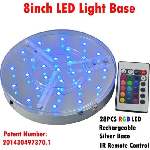 2pcs/lot 8inch LED Under Table Light Base with remote control for wedding party night candelabra centerpieces vase lighting lamp