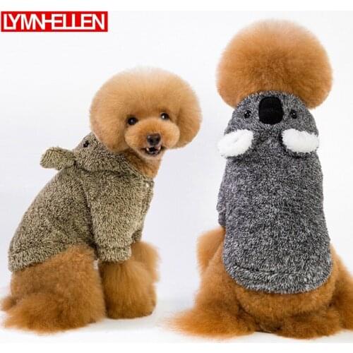 New Winter Style Classic Warm Teddy Dog Clothes Puppy Pet Dog Warm Clothes Solid Color Sweater Jacket Big Ears Hoodies Fashion