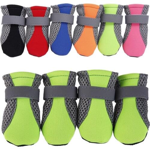 Pet Dog Shoes Kitten Puppy Soft-soled Walking Running Shoes Rain Boots Non-slip Wear-resistant Reflective Foot Cover Pet Product