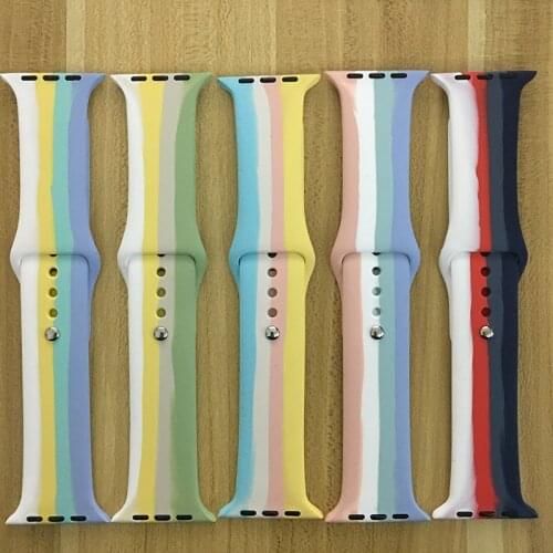 Sport Strap For Apple watch band 44mm 40mm 42mm 38mm Silicone smart watchband Pride bracelet correa for iwatch series 6 SE 5 4 3