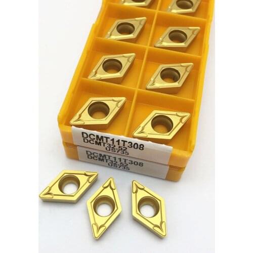 10 pieces of DCMT11T308 US735 carbide insert CNC cutting tool turning insert DCMT 11T308 for stainless steel steel parts