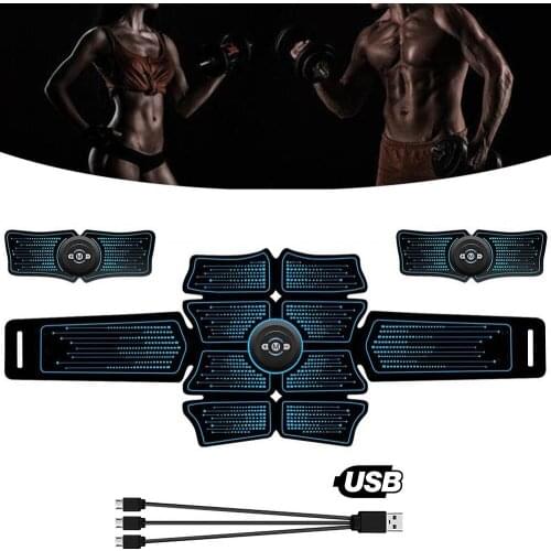 Easy Operate USB Charging Home Belt Massage Abdominal Muscle Stimulator Toner Fitness Effective Trainer Fat Burning Body Gym