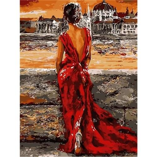 Woman Dance DIY Embroidery Cross Stitch 11CT Kits Needlework Craft Set Cotton Thread Printed Canvas Home Decoration Design