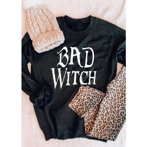 Halloween Bad Witch Sweatshirt Funny letter Printed Pullovers women ccasual fall winter clothes harry styles Tops drop shipping