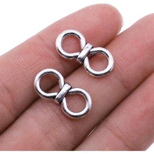 10pcs 9x19mm Double Ring Connector Connector Charms For Jewelry Making Antique Silver Color Jewelry Accessories