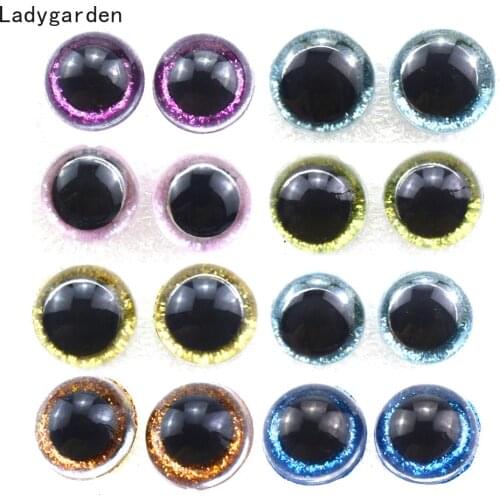 100PCS 3D Glitter Plush Plastic Safety Eyes for Toys Amigurumi Doll Making Eyes for Dolls Mix Animal 10/12/14/16MM