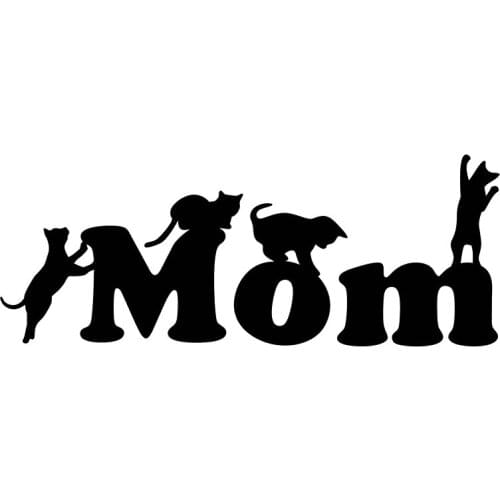 16cm*6cm High-quality Cute Funny and Fashionable Cat Mother Car Stickers Wrapped Auto Decoration Decals Customizable Colors