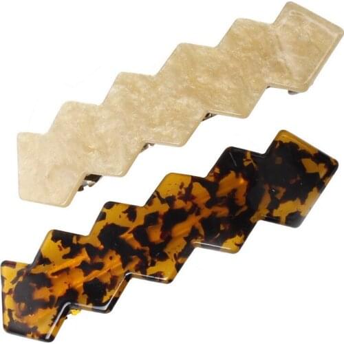 2pcs/set Tortoise Wave Shape Barrettes Hair Clips for Women Acrylic Hairpin Hairgrip Girls Fashion Hair Clip Accessories