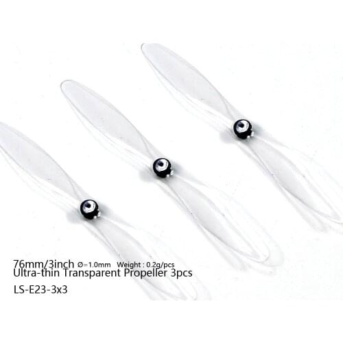 76mm 3inch Ultra-thin Micro Transparent Propeller Prop for Micro Mini Indoor RC Airplane Plane Model