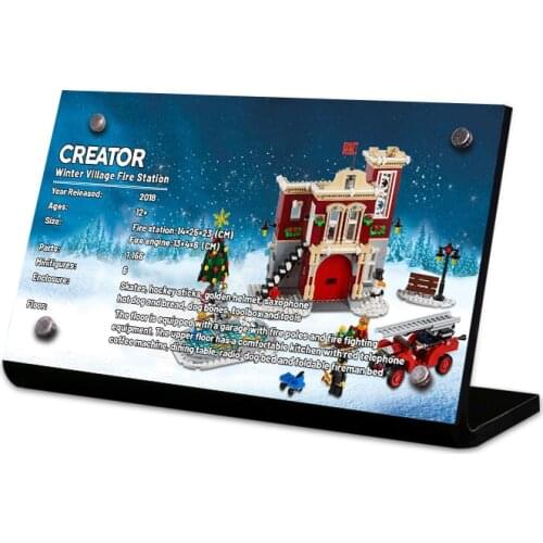 The Acrylic display stand brand 10263 Creator Winter Village Fire Station Bouquet Bricks Building Blocks Toys kid Gift