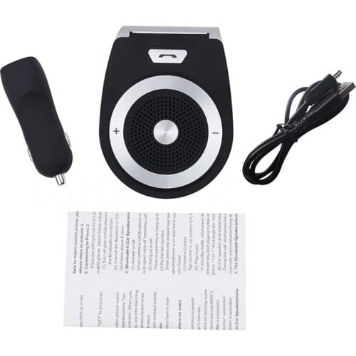 Kebidu Mini Bluetooth 4.1 Car Kit Hands Free Bluetooth Speaker Music Receiver + Car Charger for Phone