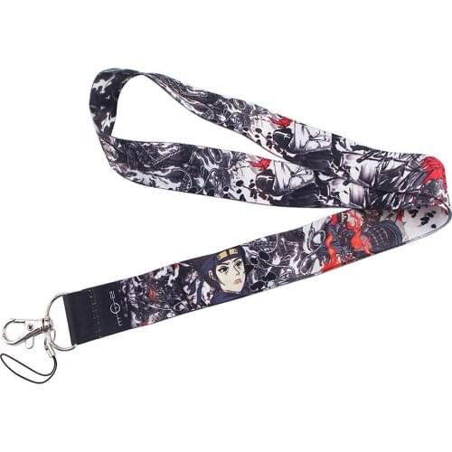 Ghost of Tsushima Keychain Lanyards For Keys ID Card USB Badge Key Ring Holder Neck Straps Webbing Mobile Phone Accessories